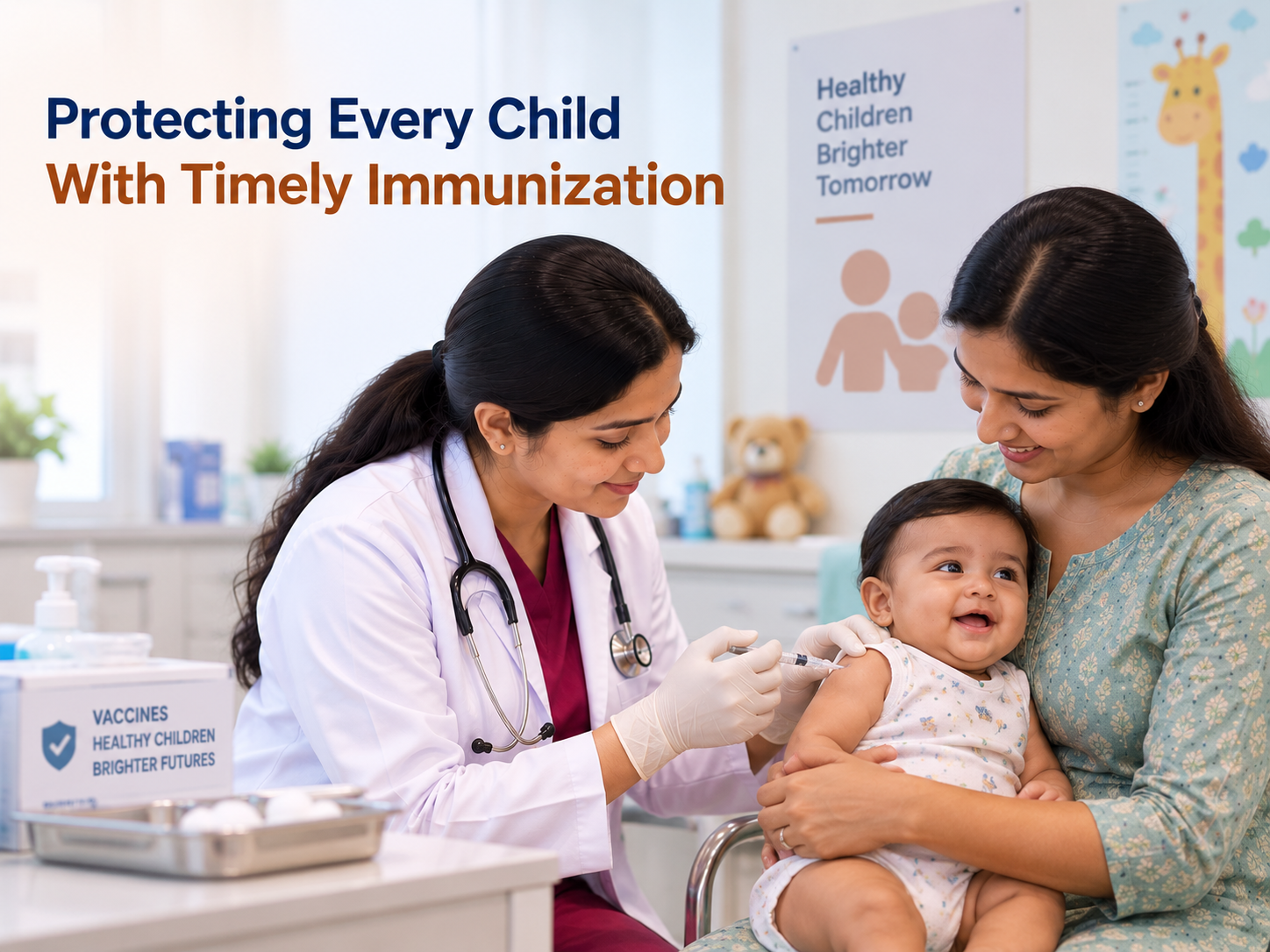 Child vaccination and immunization at Sanjeevini Hospital Raichur